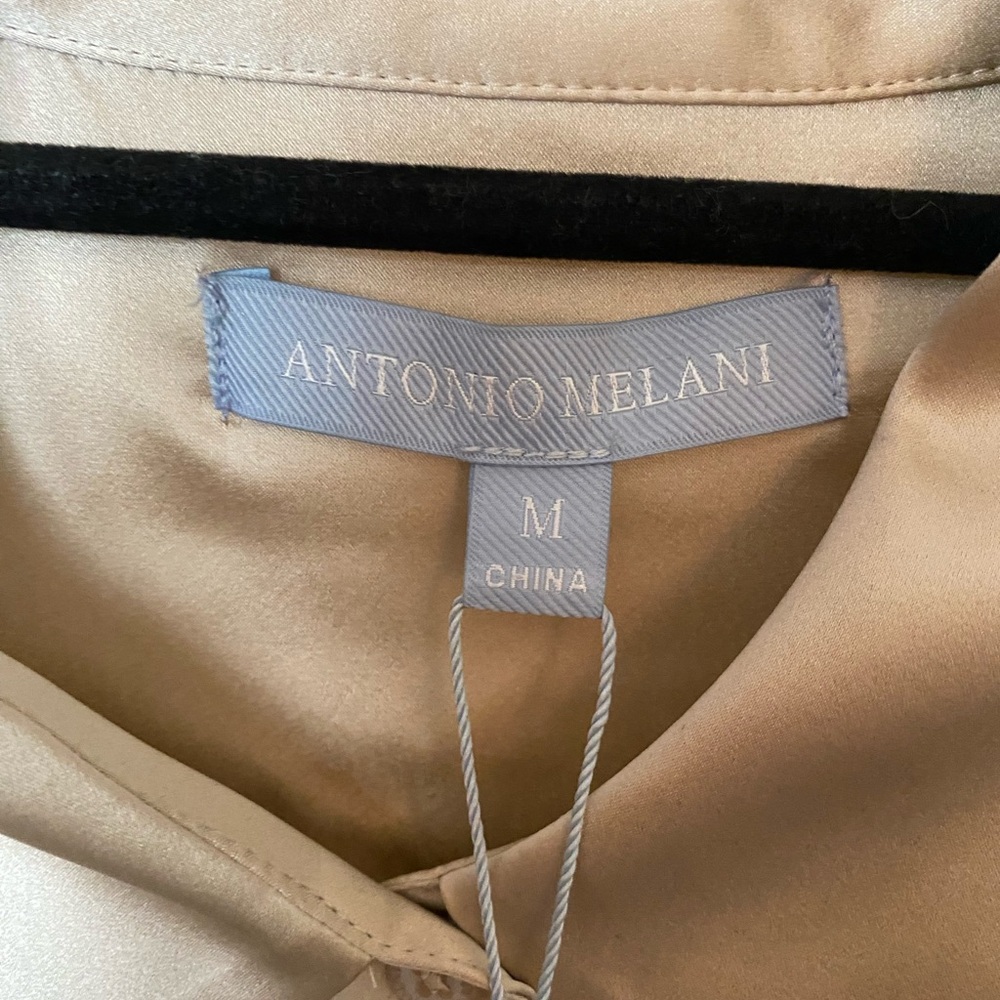 Antonio Melani Beige Satin Blouse